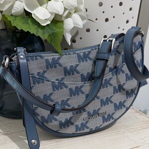 Michael Kors Denim Blue Logo Crossbody Bag